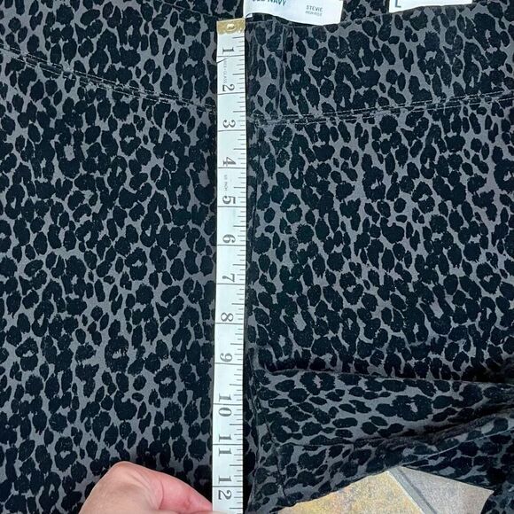 New NWT Old Navy Stevie High Rise Flock Black Leopard Leggings Large - Picture 8 of 13